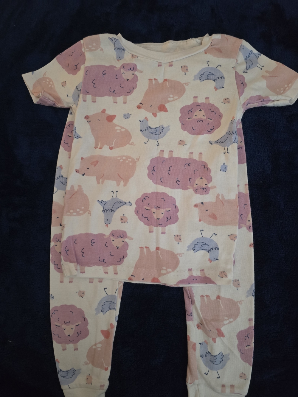 Carter's Pink & Cream Farm Animal One-Piece Pajama Footie